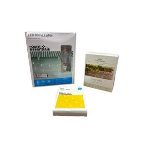 Room Essentials LED String 20 Lights, LED Fairy 30 Lights, & Threshold LED Strin